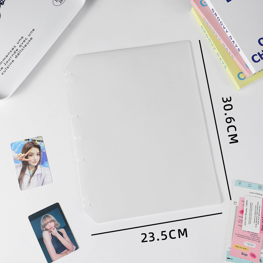 Korean A4 frosted loose-leaf photo album nine grid Polaroid storage book Student girls three inch star card book