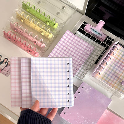 A7 double buckle transparent PVC soft shell color clip loose-leaf handbook book Polaroid album stickers storage book