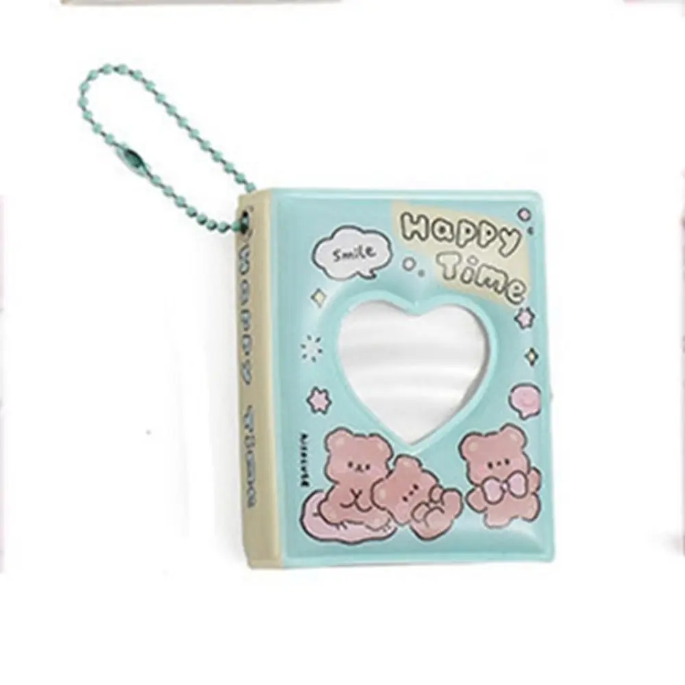 Cartoon 2-inch Mini Photo Album Girl Heart Hollow Photo Sticker Storage Book Key Chain Girl Love Hanger Card Booklet Key Ring