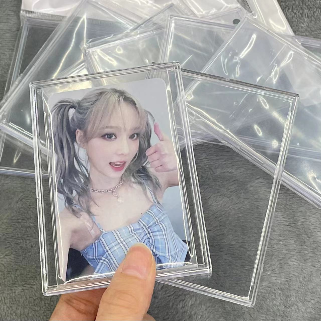 Hard card sleeve ins Wind HD transparent Gum card sleeve film protection cover Polaroid 3 "Love Bean album sleeve card