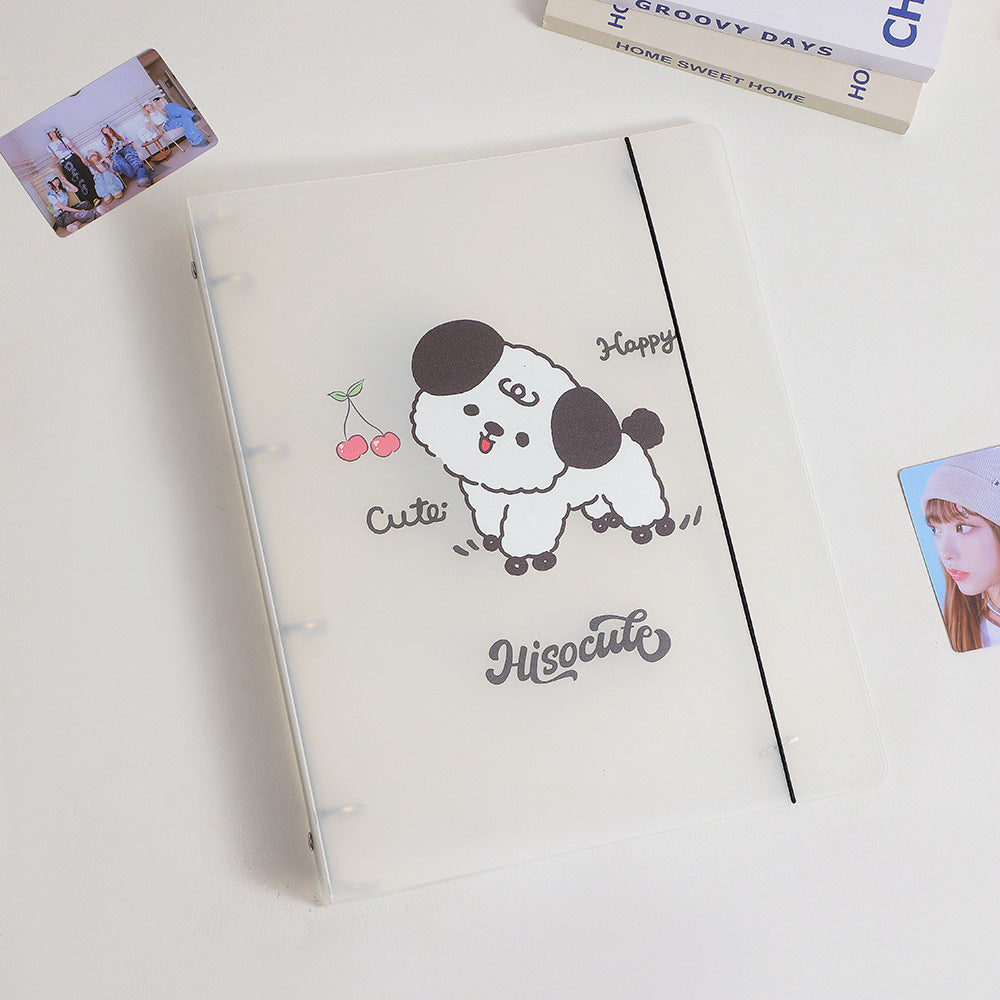 Korean A4 frosted loose-leaf photo album nine grid Polaroid storage book Student girls three inch star card book