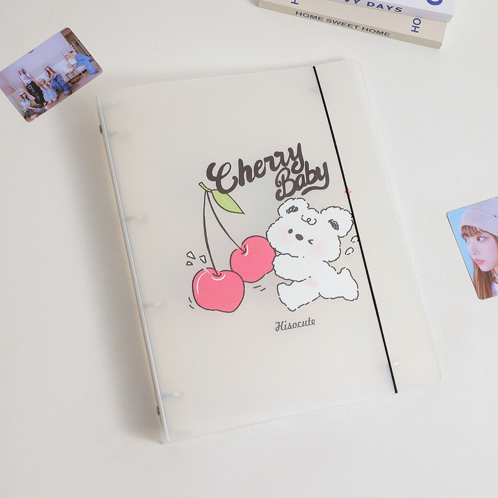 Korean A4 frosted loose-leaf photo album nine grid Polaroid storage book Student girls three inch star card book