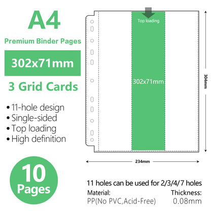 A4 Binder Sleeves Photo Album Binders 1/2/4/6/9 Pockets Inner Pages Transparent Album Accessories Photocard Storage