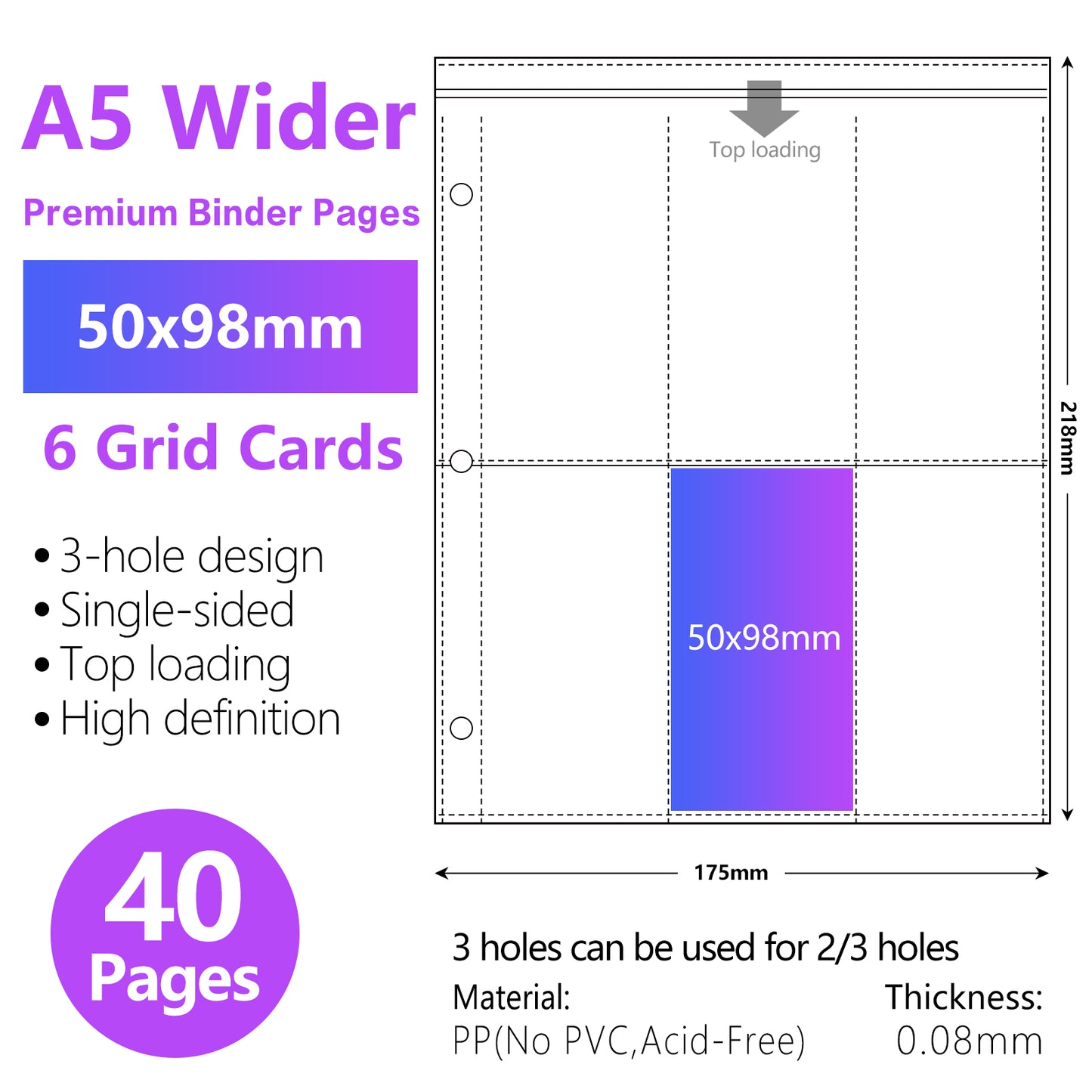 A5 6grid Binder Photocard Holder Kpop Idol Photo Album Photocards Collect Book Album for Photographs Kawaii Stationery