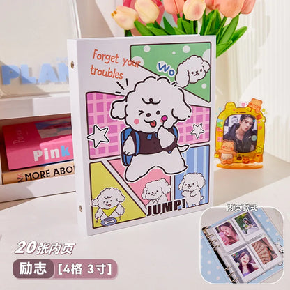 A5 Binder Photocard Holder Kpop Idol Photo Album with 20pcs 3inches Inner Pages Photocards Collect Book Cute Stationery