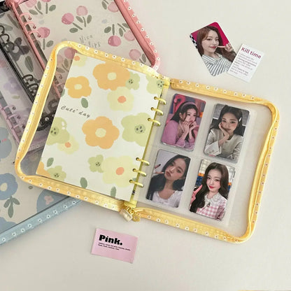 A5 Zipper Binder Photocard Holder Kpop Idol Photo Album DIY Journal Dairy Picture Collect Book School Stationery Supplies