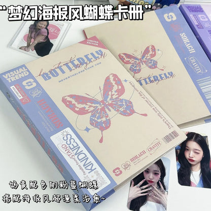 Butterfly A5 Photocard Binder Holder Kpop Idol Photo Album Photocards Collect Book Album for Photographs Cute Stationery