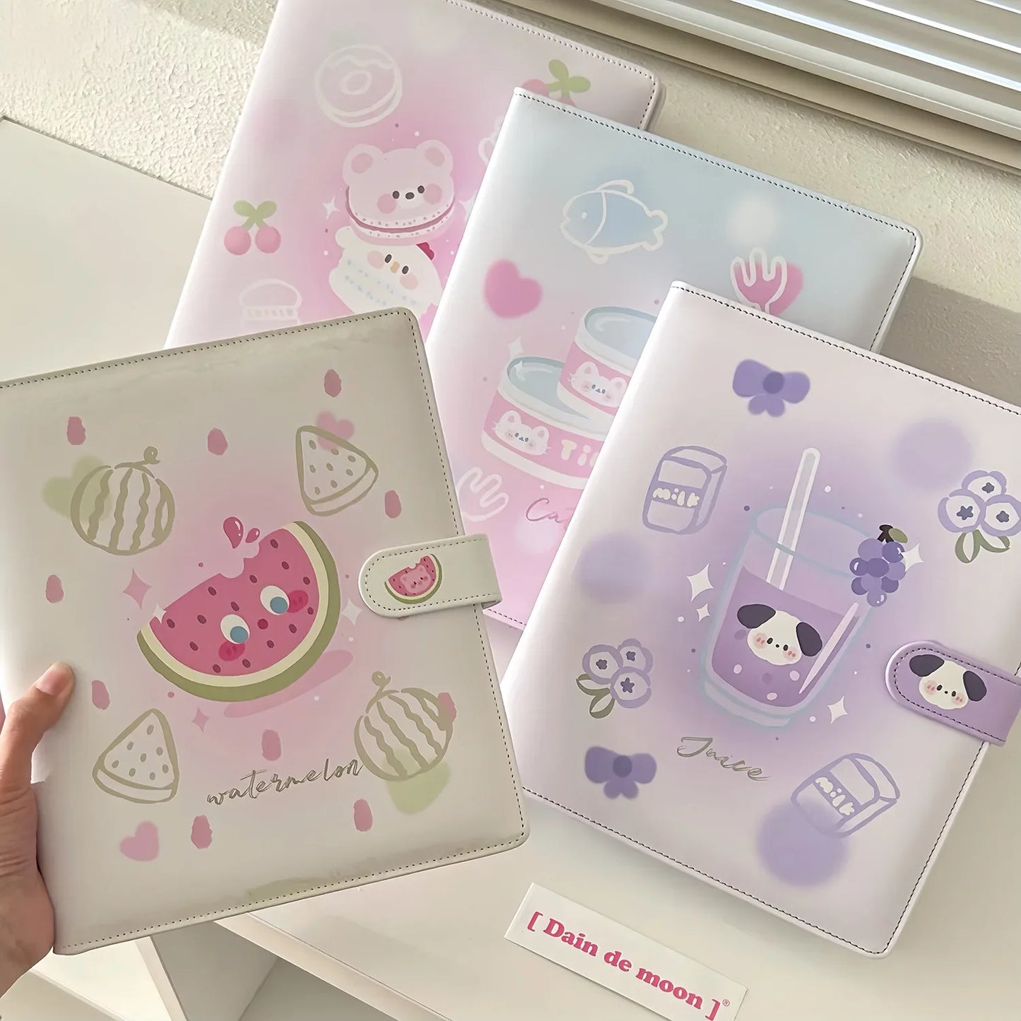 A5 Binder Photocard Holder Kpop Idol Photo Album Kawaii Cat Bear Photocards Collect Book Cards Storage School Stationery