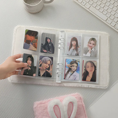 Plush Rabbit A5 Binder Photocard Holder Photo Album Kpop Idol Photocards Collect Book Kawaii Student School Stationery