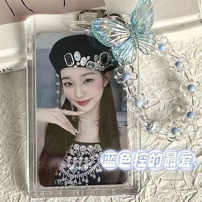 Kpop Photocard Holder Crystal Butterfly 3 Inch Photo Sleeve ID Bank Cards Photo Display Holder Bus Card Protective Case