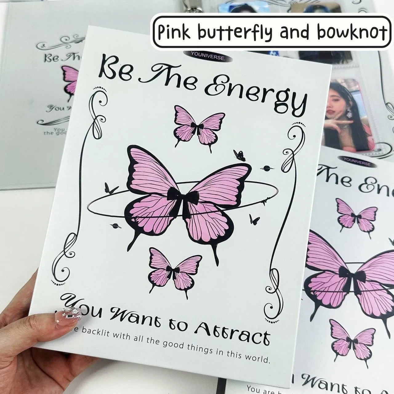 Cute Butterfly A5 Binder Photocard Holder Kpop Idol Photo Album Photocards Collect Book Album for Photographs Stationery