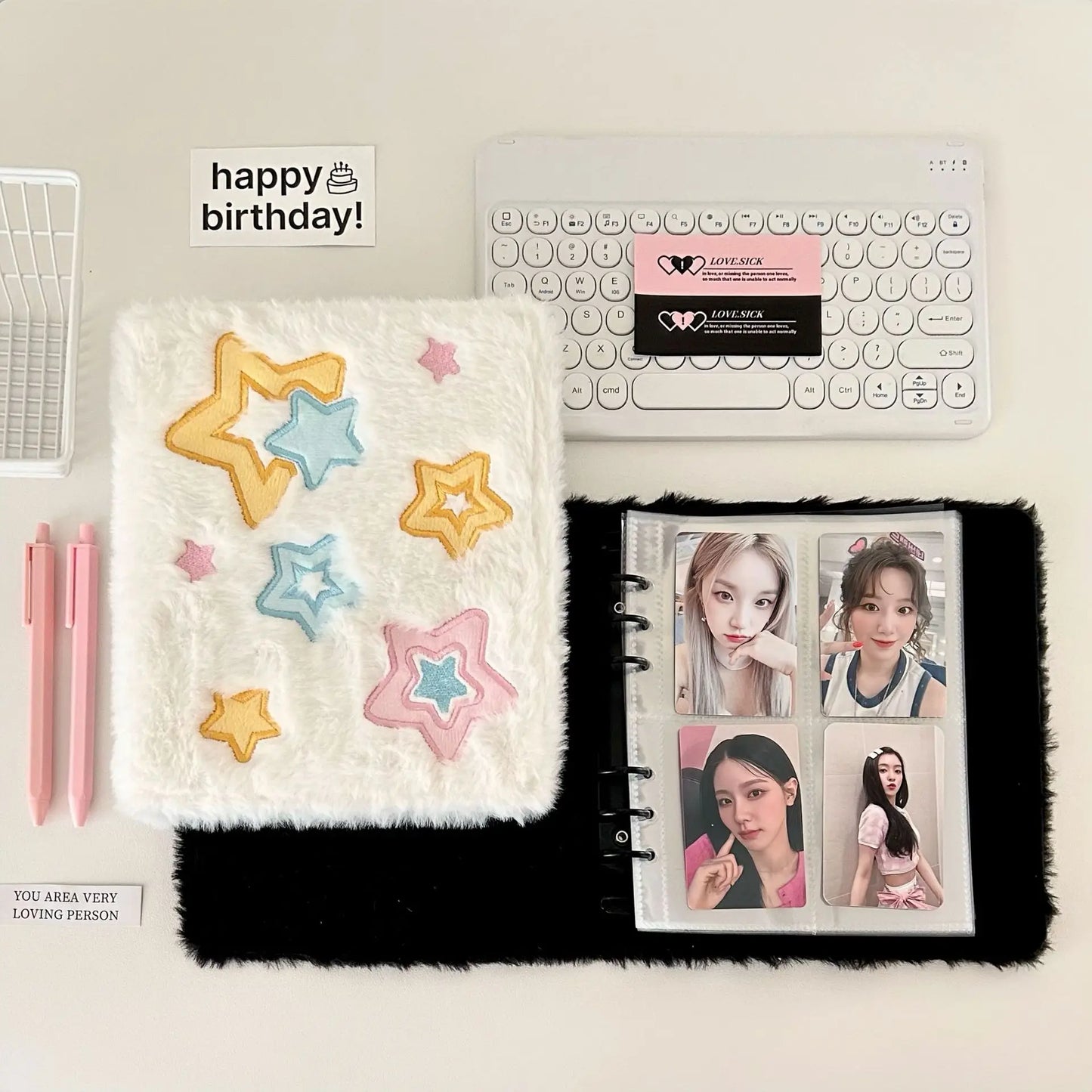 A6 Plush Binder Photocard Holder Kpop Idol Photo Album Photocards Collect Book Student Stationery Album Para Fotografias