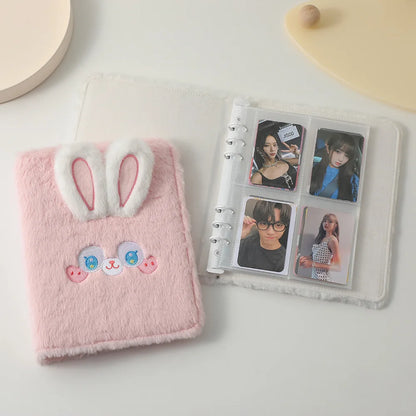 Plush Rabbit A5 Binder Photocard Holder Photo Album Kpop Idol Photocards Collect Book Kawaii Student School Stationery