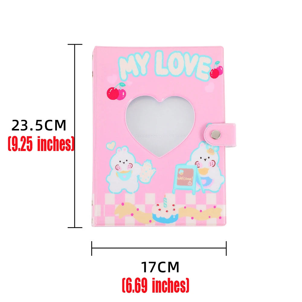 Kawaii Love A5 Kpop Photocard Binder Holder Picture Album Collect Book Idol Photo Card Album Student School Stationery