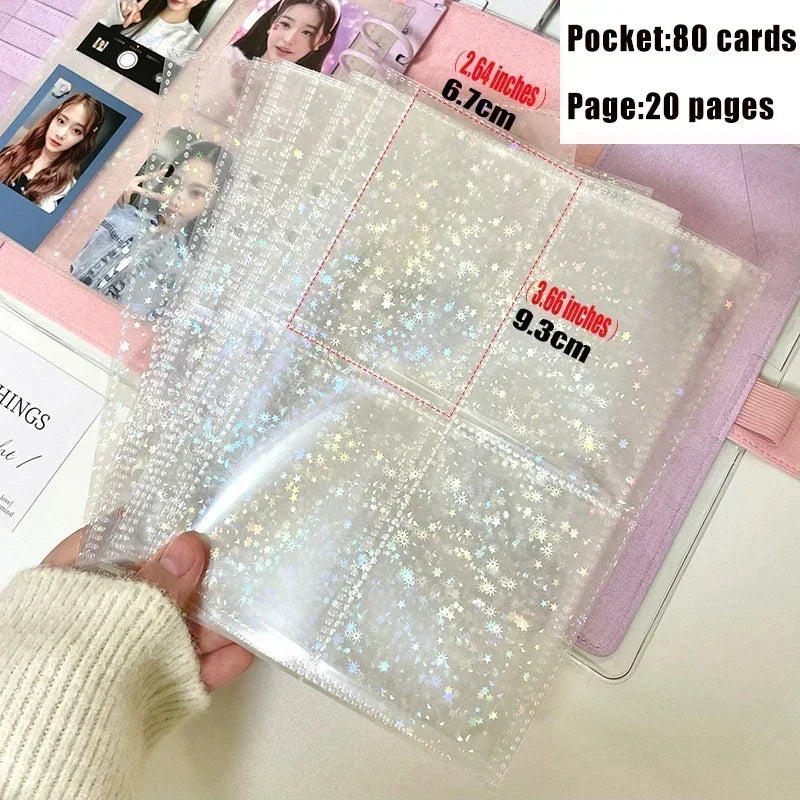 Plush A5 Binder Photocard Holder Photo Album Kpop Idol Photocards Collect Book Student School Notebook Фотоальбом 포카포장용품