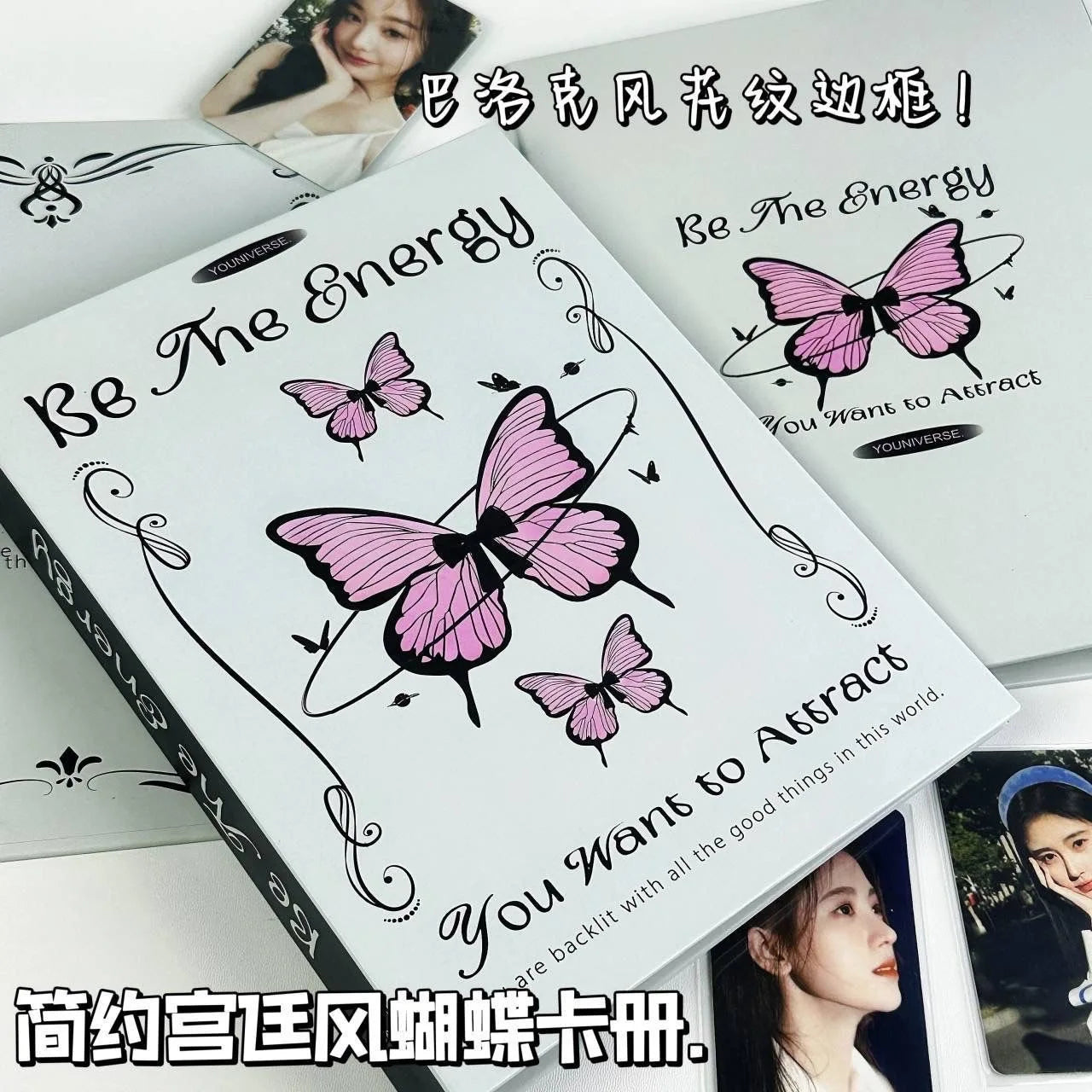 Cute Butterfly A5 Binder Photocard Holder Kpop Idol Photo Album Photocards Collect Book Album for Photographs Stationery