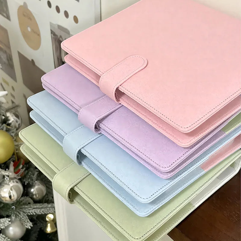 Macaroon A5 Kpop Photocard Binder Collect Book PU Photo Album Idol Picture Cards Storage Korea Kawaii School Stationery