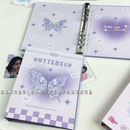 Butterfly A5 Kpop Idol Photo Album Binder Photocard Holder Collect Book Album for Photographs Kawaii School Stationery