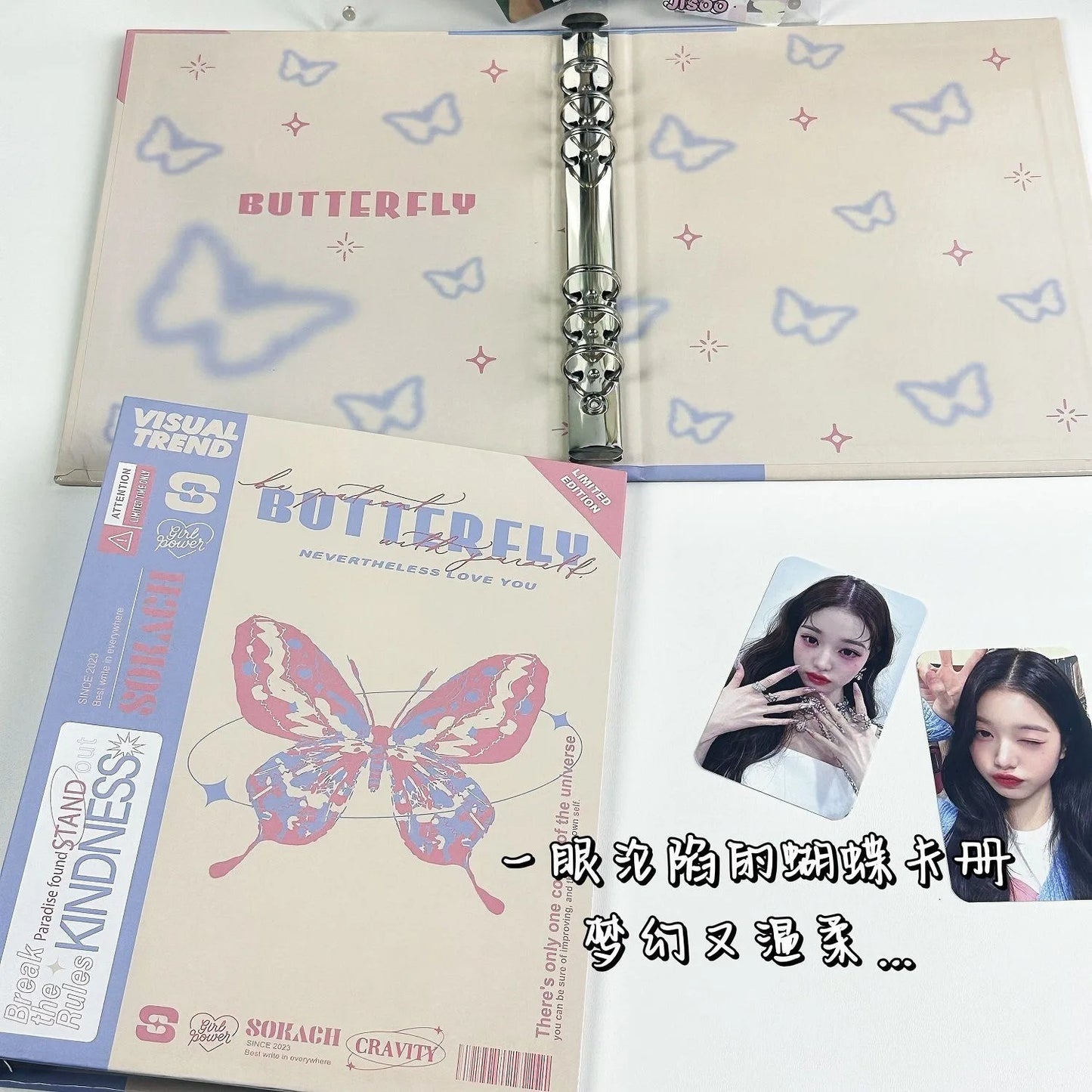 Butterfly A5 Photocard Binder Holder Kpop Idol Photo Album Photocards Collect Book Album for Photographs Cute Stationery