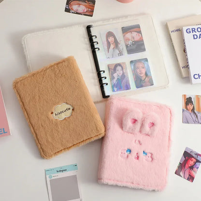 A5 Binder Photocard Holder Cute Plush Photo Album Kpop Idol Photocards Collect Book Student School Notebook Stationery