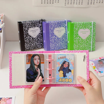 Cute A8 Kpop Photocard Binder Holder Collect Book Idol Photo Album with 10pcs 3 Inch Inner Pages Mini Pictures Album