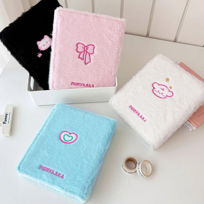 Plush A6 Binder Photocard Holder Kpop Idol Photo Album Photocards Collect Book Kawaii Student School Notebook Stationery