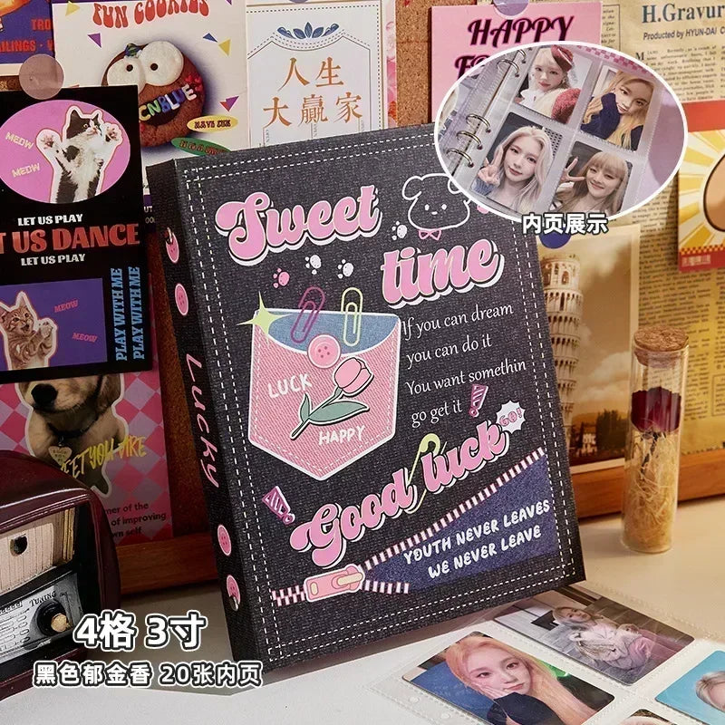 A5 Binder Photocard Holder Kpop Idol Photo Album with 20pcs 3inches Inner Pages Photocards Collect Book Фотоальбом