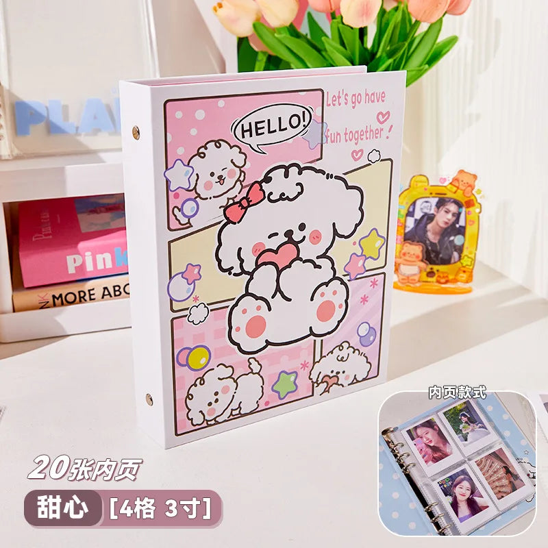 A5 Binder Photocard Holder Kpop Idol Photo Album with 20pcs 3inches Inner Pages Photocards Collect Book Cute Stationery