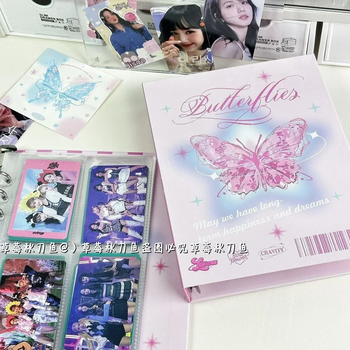 Butterfly A5 Kpop Idol Photo Album Binder Photocard Holder Collect Book Album for Photographs Kawaii School Stationery