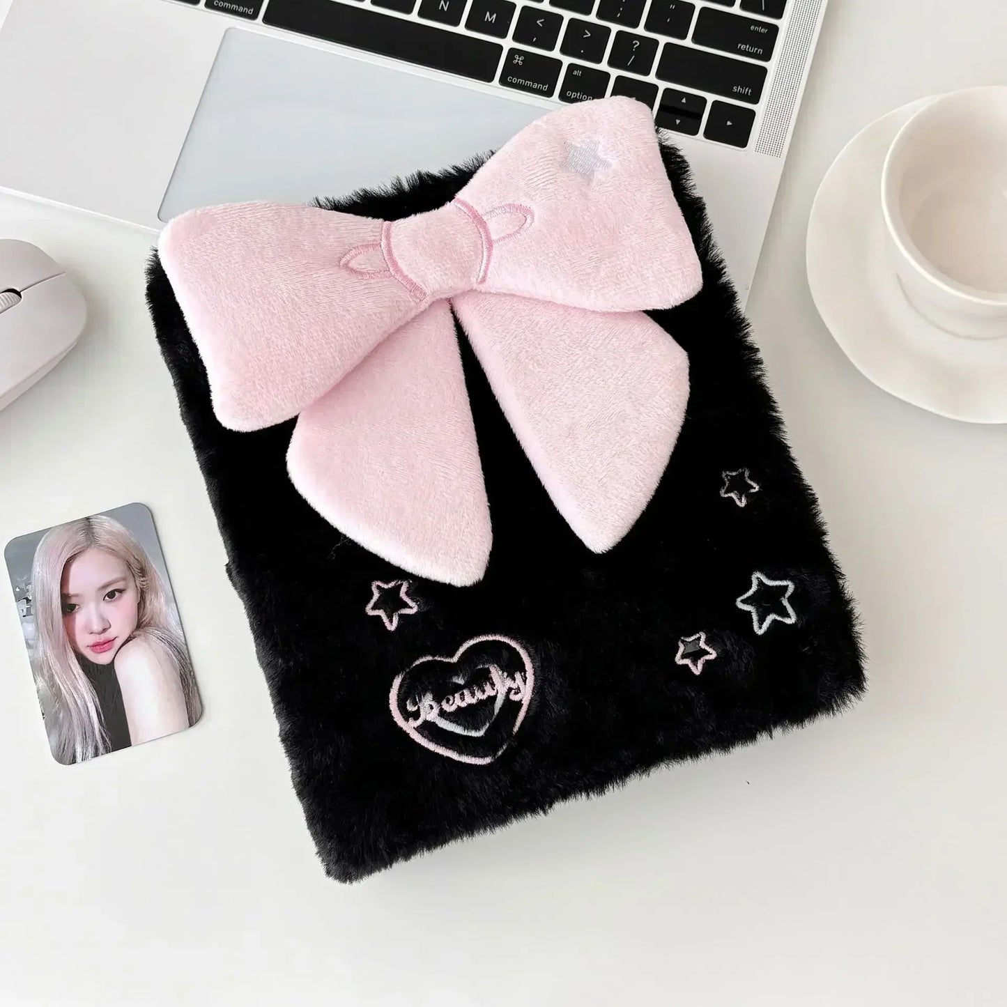 Plush A6 Binder Photocard Holder Kpop Idol Photo Album Photocards Collect Book Kawaii Student School Notebook Stationery