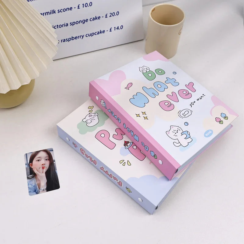 A5 Kpop Binder Photocards Holder Idol Photo Album Kawaii Cat Photocard Collect Book Korean Student School Stationery