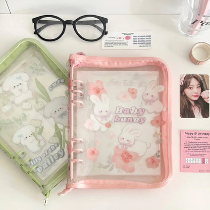 Kawaii A5 Zipper Binder Photocard Holder Kpop Idol Photo Album Collect Book School Stationery Álbumes Para Fotos 포토카드 바인더