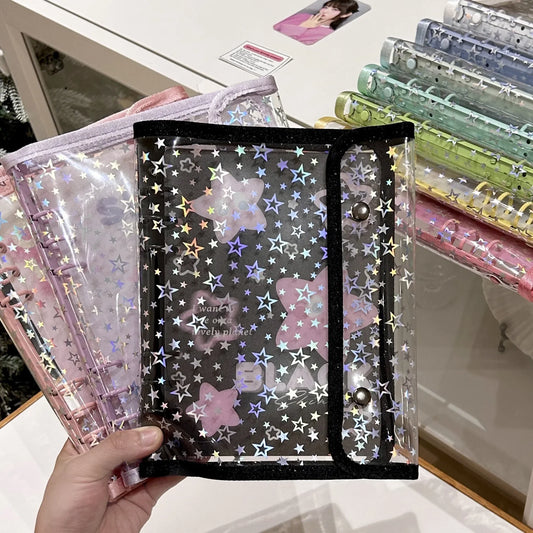 Kawaii A5 Button Binder Photocard Holder Kpop Idol Photo Album Collect Book School Stationery Álbumes Para Fotos 포토카드 바인더