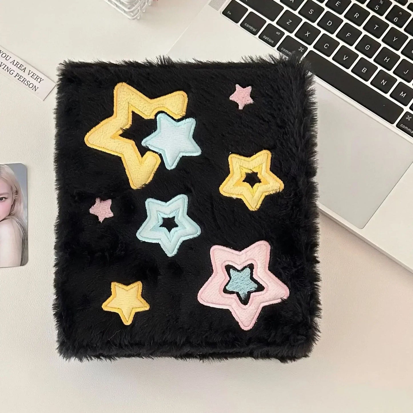 Plush A6 Binder Photocard Holder Kpop Idol Photo Album Photocards Collect Book Kawaii Student School Notebook Stationery