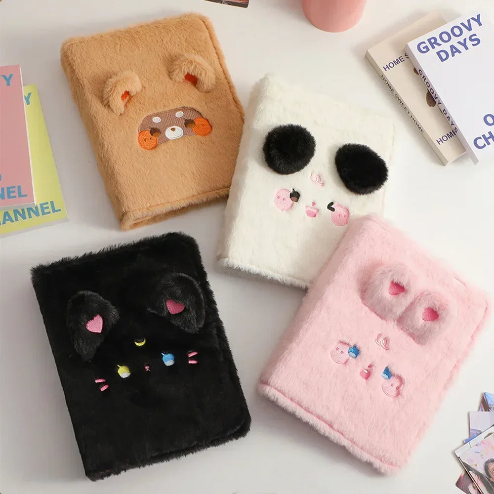 A5 Binder Photocard Holder Cute Plush Photo Album Kpop Idol Photocards Collect Book Student School Notebook Stationery