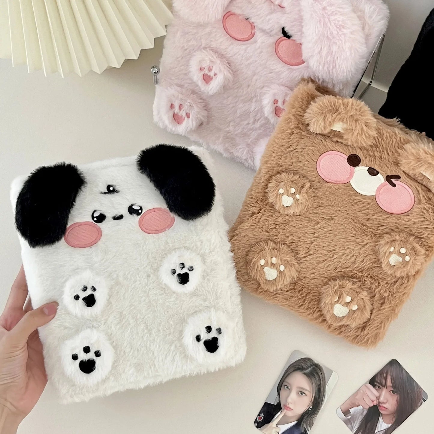 Plush A6 Binder Photocard Holder Kpop Idol Photo Album Photocards Collect Book Kawaii Student School Notebook Stationery