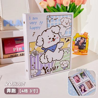 A5 Binder Photocard Holder Kpop Idol Photo Album with 20pcs 3inches Inner Pages Photocards Collect Book Cute Stationery