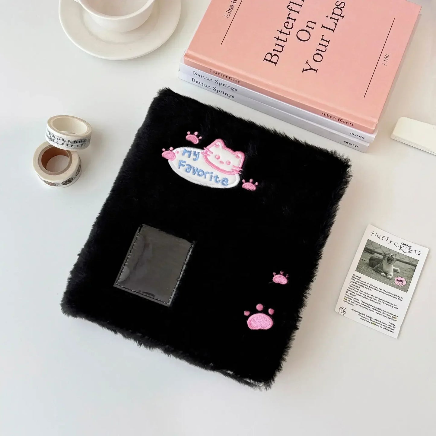 Plush A6 Binder Photocard Holder Kpop Idol Photo Album Photocards Collect Book Kawaii Student School Notebook Stationery