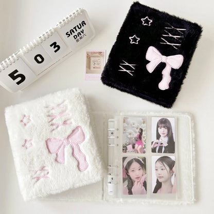 Plush A6 Binder Photocard Holder Kpop Idol Photo Album Photocards Collect Book Kawaii Student School Notebook Stationery