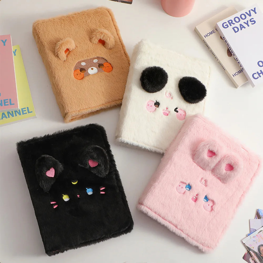 Plush A5 Binder Photocard Holder Photo Album Kpop Idol Photocards Collect Book Kawaii Student Notebook Korean Stationery