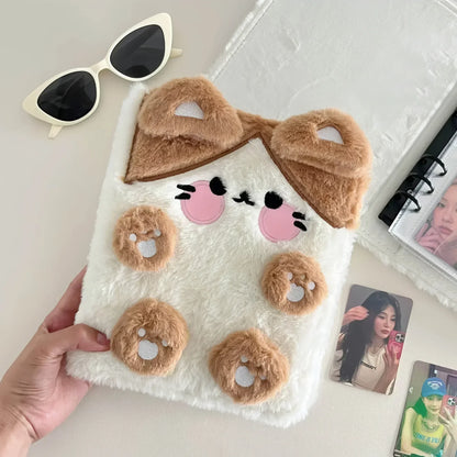 Plush A6 Binder Photocard Holder Kpop Idol Photo Album Photocards Collect Book Kawaii Student School Notebook Stationery