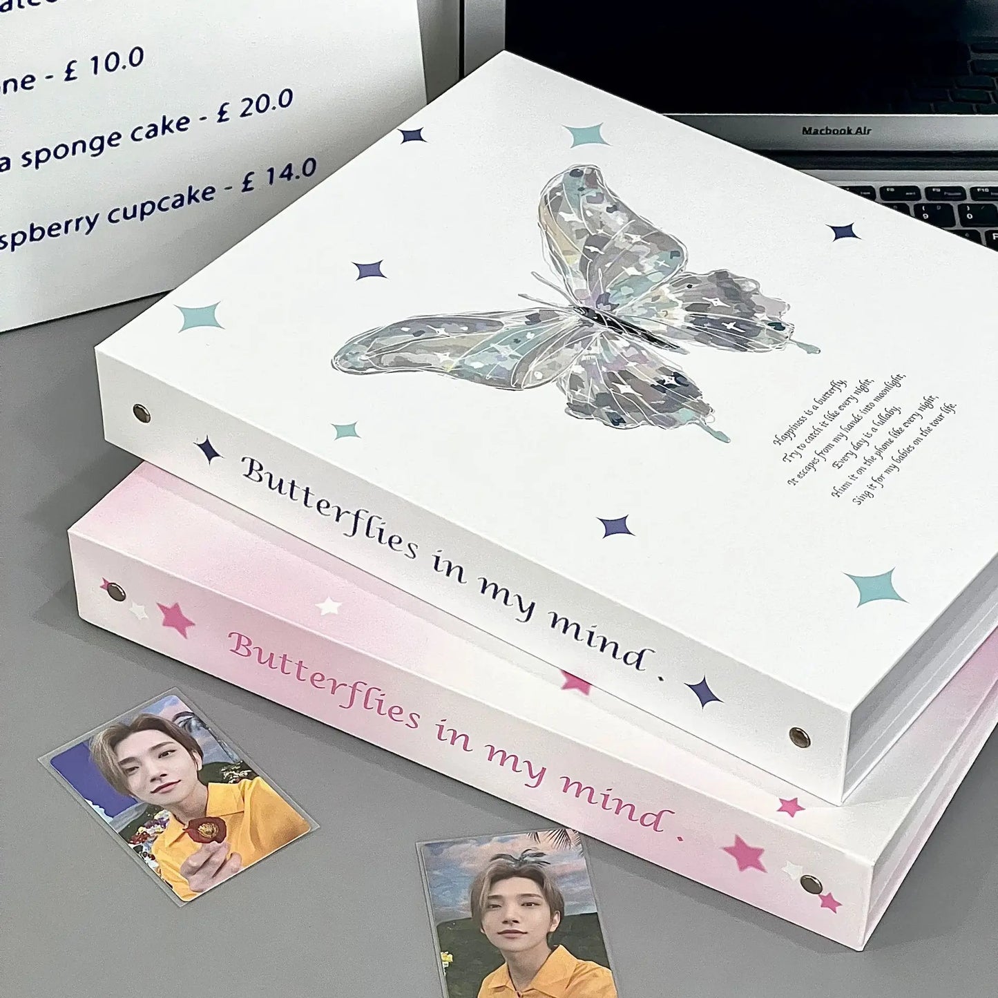 Butterfly A4 Kpop Photocard Holder Idol Binder Photo Album Kawaii Collect Book DIY Journal Dairy Photo Storage Albums