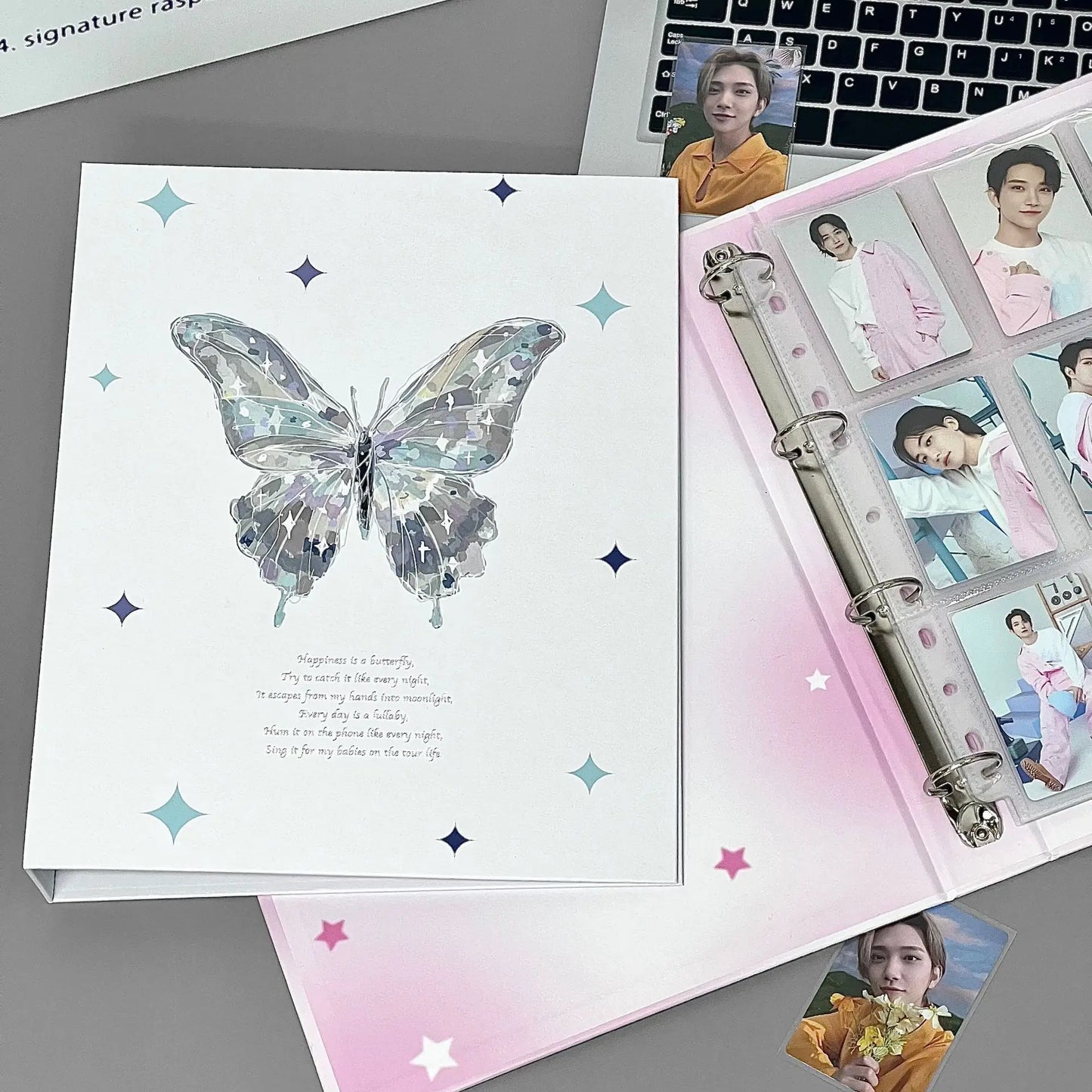 Butterfly A4 Kpop Photocard Holder Idol Binder Photo Album Kawaii Collect Book DIY Journal Dairy Photo Storage Albums