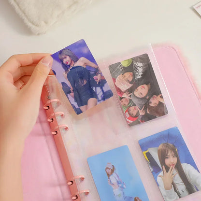 A5 Binder Photocard Holder Cute Plush Photo Album Kpop Idol Photocards Collect Book Student School Notebook Stationery