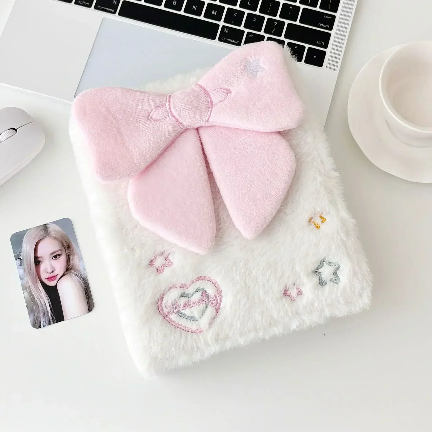 Plush A6 Binder Photocard Holder Kpop Idol Photo Album Photocards Collect Book Kawaii Student School Notebook Stationery