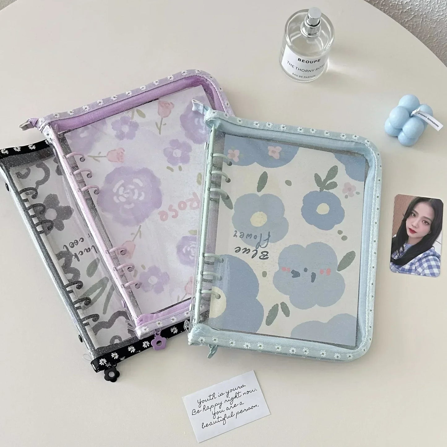 A5 Zipper Binder Photocard Holder Kpop Idol Photo Album DIY Journal Dairy Picture Collect Book School Stationery Supplies