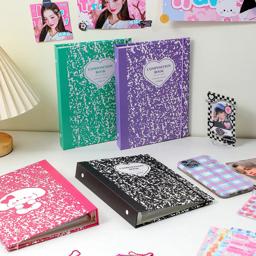 Colorful A5 Binder Photocard Holder Kpop Idol Photo Album Collect Book Picture Cards Storage Notebook School Stationery