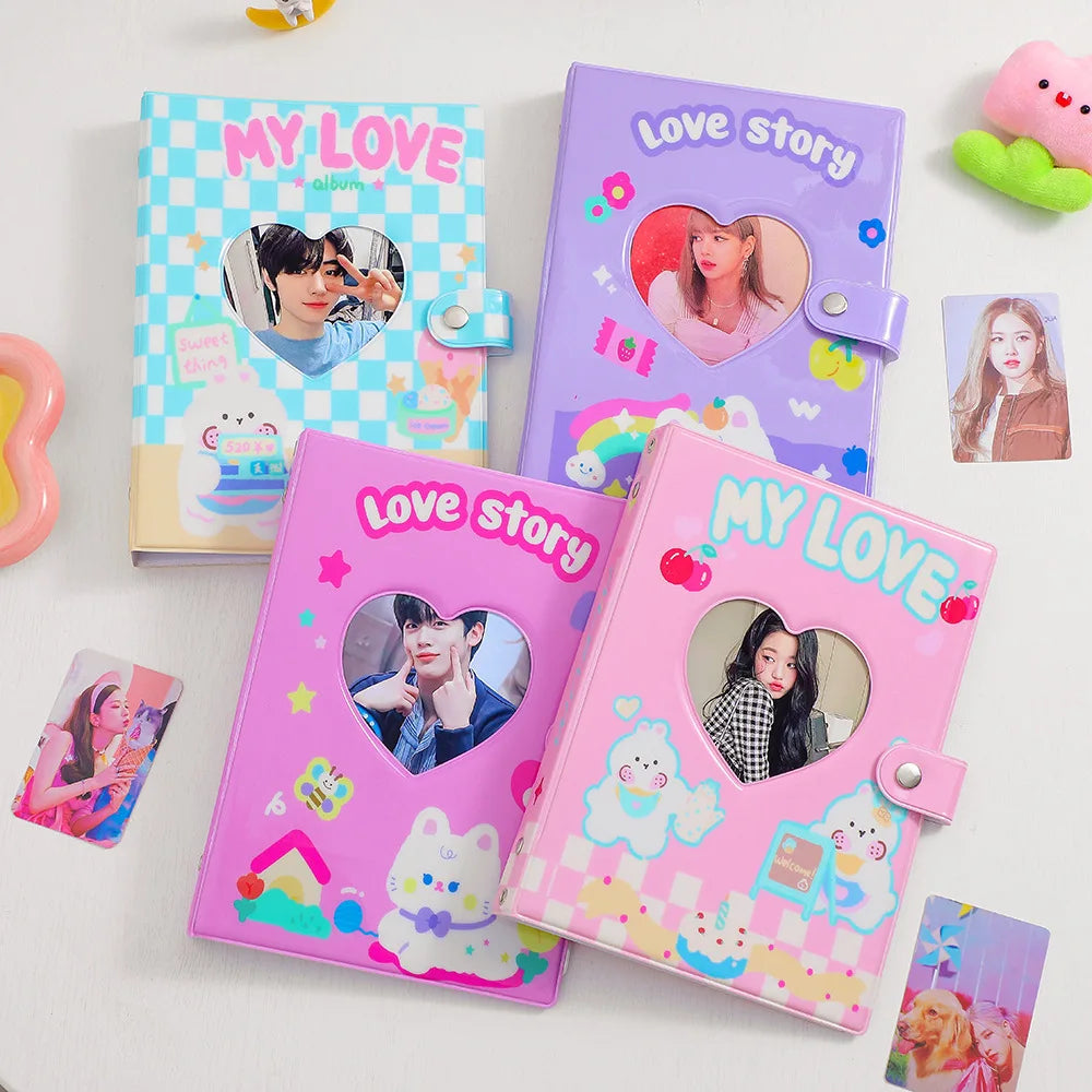 Kawaii Love A5 Kpop Photocard Binder Holder Picture Album Collect Book Idol Photo Card Album Student School Stationery