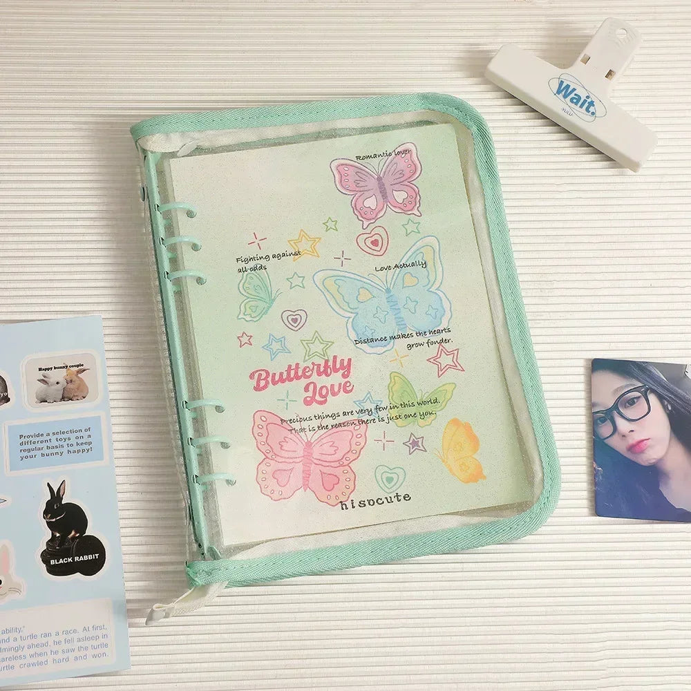 A5 Zipper Binder Photocard Holder Kpop Idol Photo Album DIY Journal Dairy Picture Collect Book School Stationery Supplies