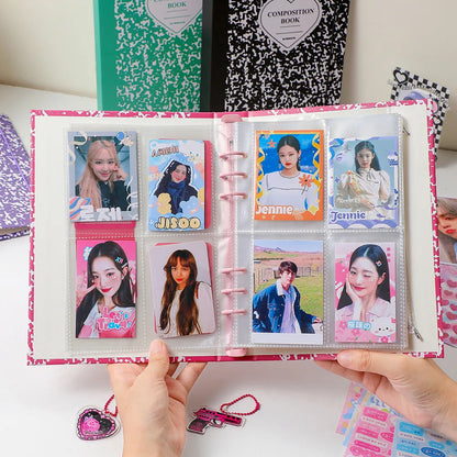 Colorful A5 Binder Photocard Holder Kpop Idol Photo Album Collect Book Picture Cards Storage Notebook School Stationery